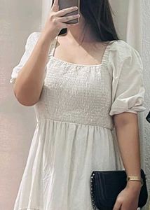Flowy White Midi Dress