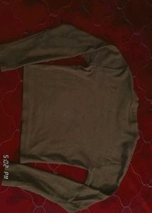 🤎brown ribbed full sleeves tshirt 👕