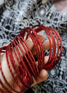 Red Metallic Bangles