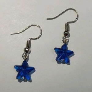 Handmade Blue Star Earrings
