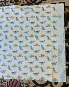 Dinosaur Print Waffle Towel For Kids