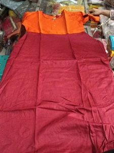 Orange Embroidered Kurti 5pc Combo