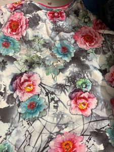 Woollen Floral Printed Top For Winter