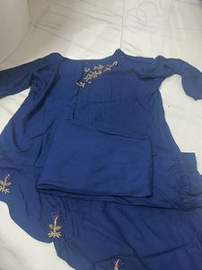 Elegant Blue Embroidered Kurta set
