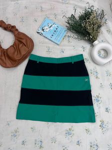 Ae Green Skirt With Black Stripes
