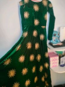 Velvet Bottle Green Gown Purchased From Lajpat
