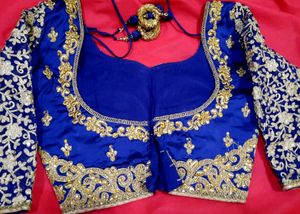 Mystic Navy Embroidery Choli For Women