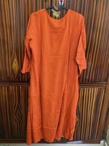 Elegant Orange Anarkali Kurta Set