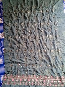 Cloth Gorget Fabric Work Embroidery With Secwense Lenth 43( Mitter 60 C. M.)