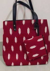 Red Shoulder Tote Bag