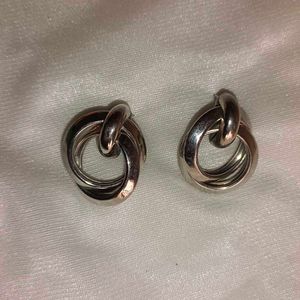 Silver Tone Trinity Knot Earrings