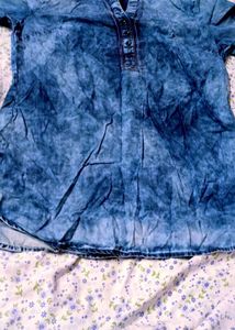 Acid Wash Denim Top