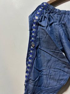 Chambray Off-the-Shoulder Top