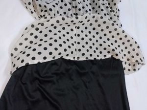 Polka Dot Dress - Attached Dres