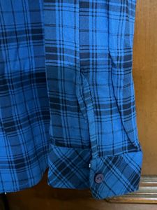 Harvard Unisex Blue &amp; Black Checkered Shirt