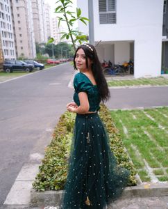 Perfect Mehndi Outfit(Crop top And Skirt Set)