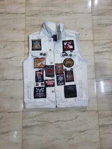 Custom Denim Vest with Patches