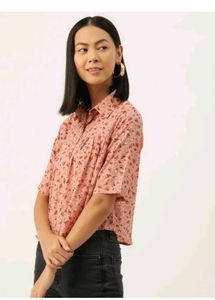 🌸 SLENOR Women’s Floral Printed Crepe Shirt (Size