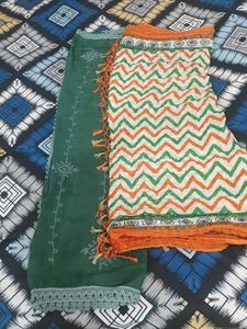 Green Embroidered Dupatta