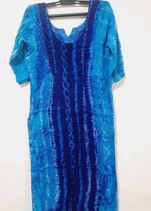 Elegant Blue Printed Kurta Set