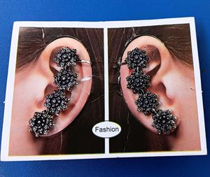 Silver Oxidised Floral Earcuffs For Women 🎈