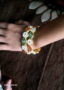 Gold Plated Bangles - Set of 2