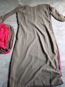 Womans Pretty Stone Kurta Set With Shall