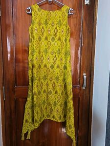 Yellow Sleeveless kurta