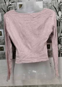 Cute Pink Tie-Front Cardigan