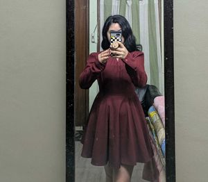 Korean Maroon Dress