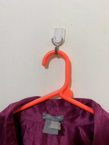 Satin Purple Button-Down Top length 25 bust 36