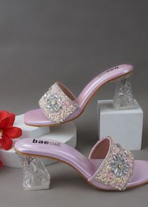 BASED Women Embellished Party Block Sandals