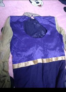 Elegant Blue &amp; Gold Anarkali