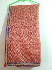 Elegant Red Embroidered Saree