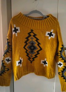 Cozy Mustard Aztec Sweater