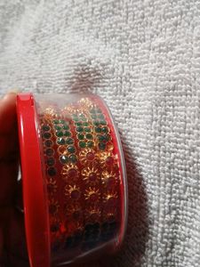 Emerald &amp; Ruby Gold Bangles (Set of 4)