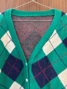 Argyle Pattern Cardigan