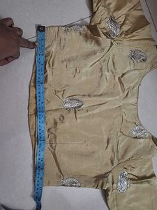 Light Gold Boat Neck Blouse