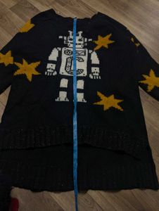 knitted high low sweater