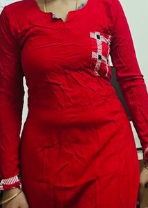 Red Kurta With Palazo Set