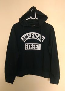 Hoodie with Cap, Branded, Unisex, Dark Blue.