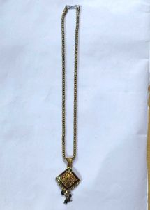 Gold-tone Diamond Pendant Necklace