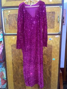 purple Sequin Party Gown XXL