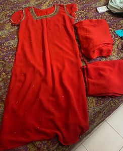 Red Kurta Set
