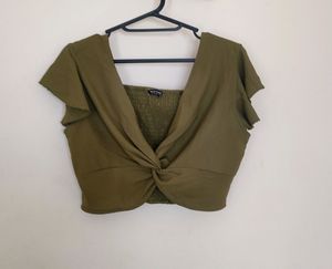 Olive Crop Top