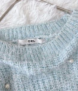 Korean Pearl Embellished Sweater