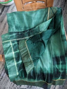 Elegant Green Net Saree