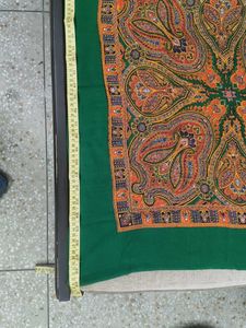 Green Paisley Print Scarf