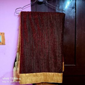 Double Shaded Brown Golden Saree