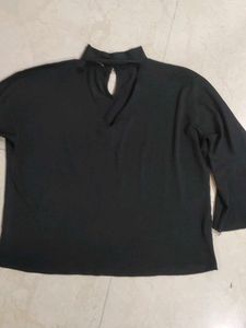 Black Fashion Neck Top Woman